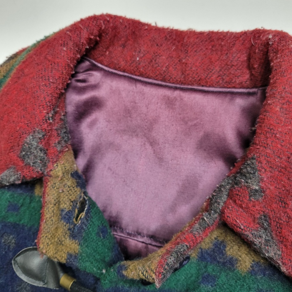 Vintage Geometric Pattern Wool Toggle Coat Women'… - image 3